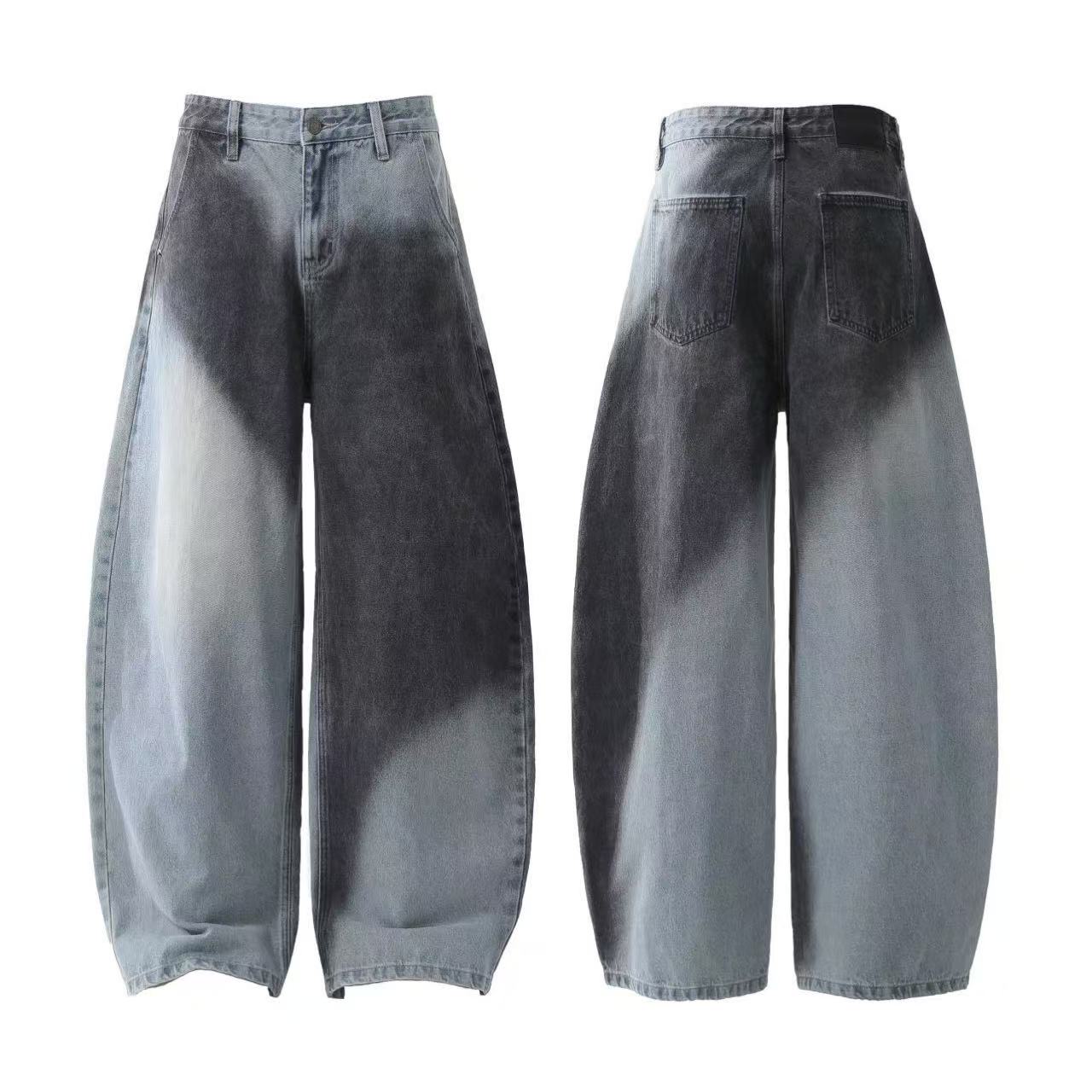 Distressed Wide-Leg Jeans