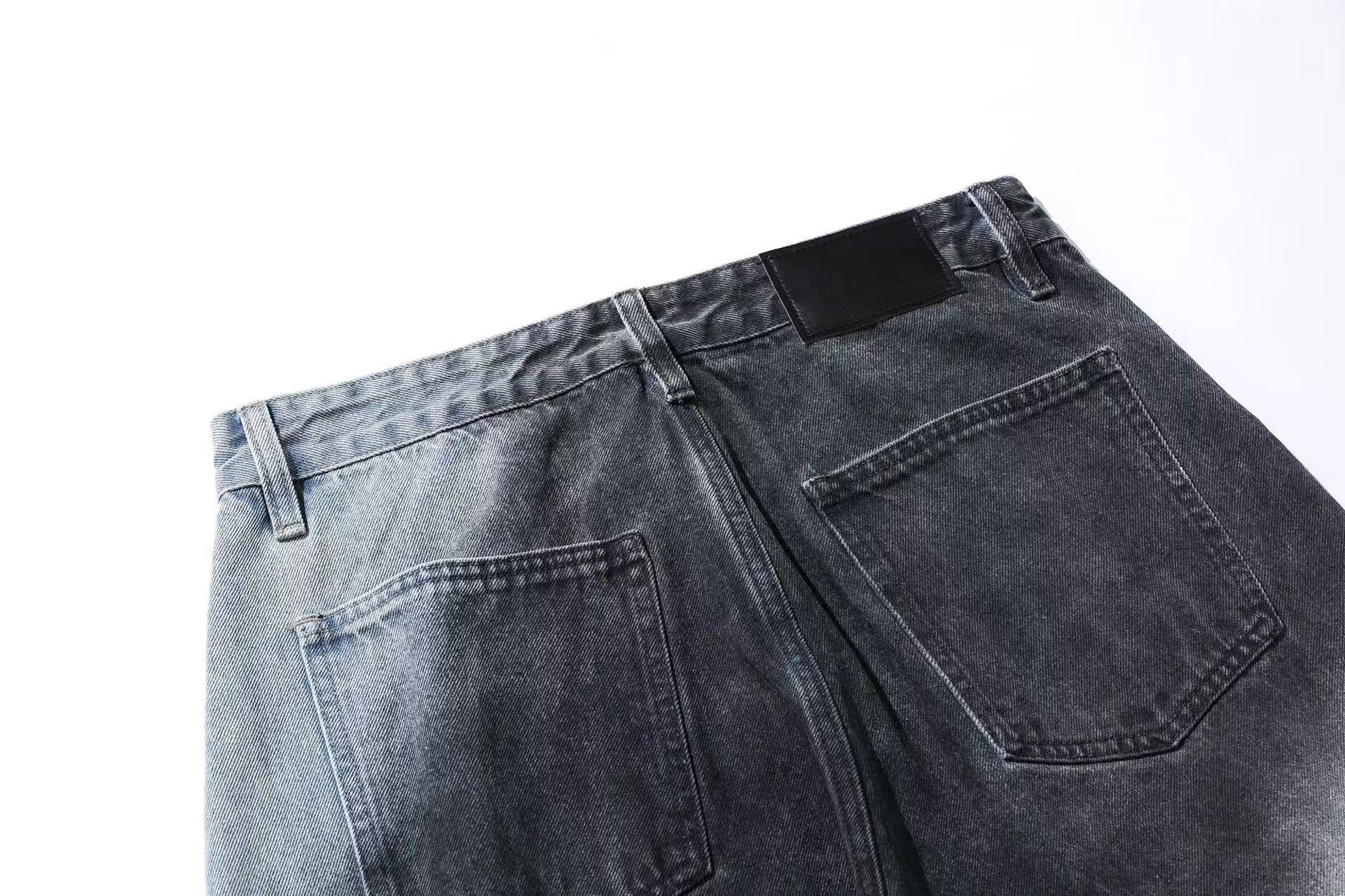 Distressed Wide-Leg Jeans