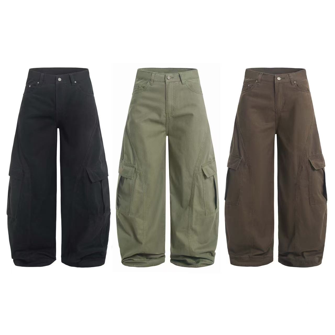 Wide-Leg Cargo Pants