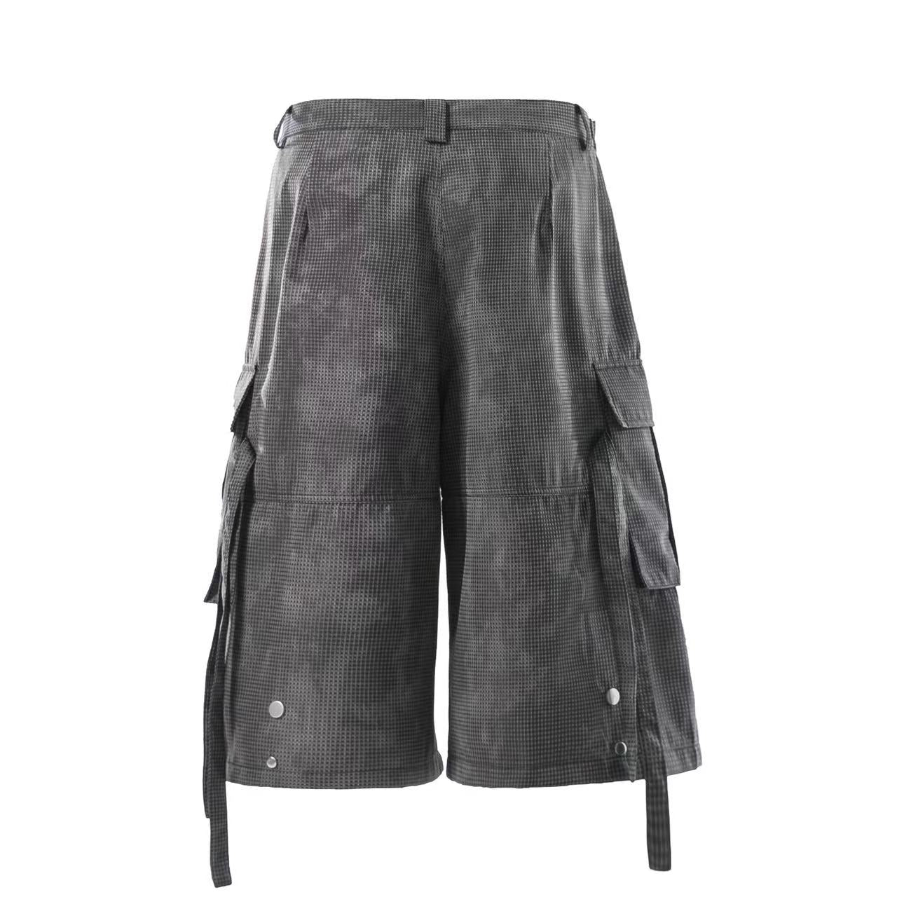 Distressed Wide-Leg Knee-Length Shorts