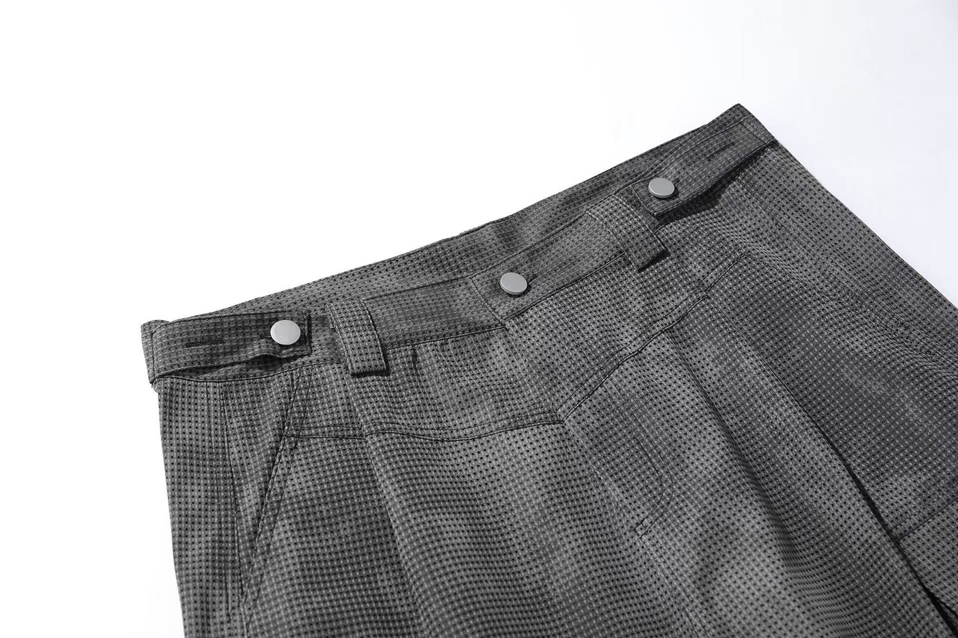 Distressed Wide-Leg Knee-Length Shorts