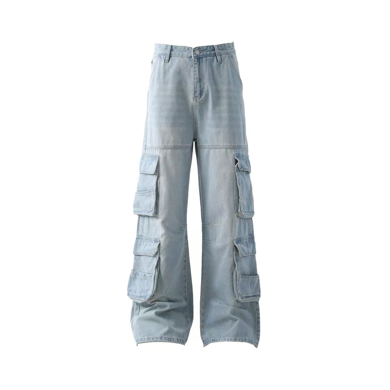 Multi-Pocket Wide-Leg Jeans