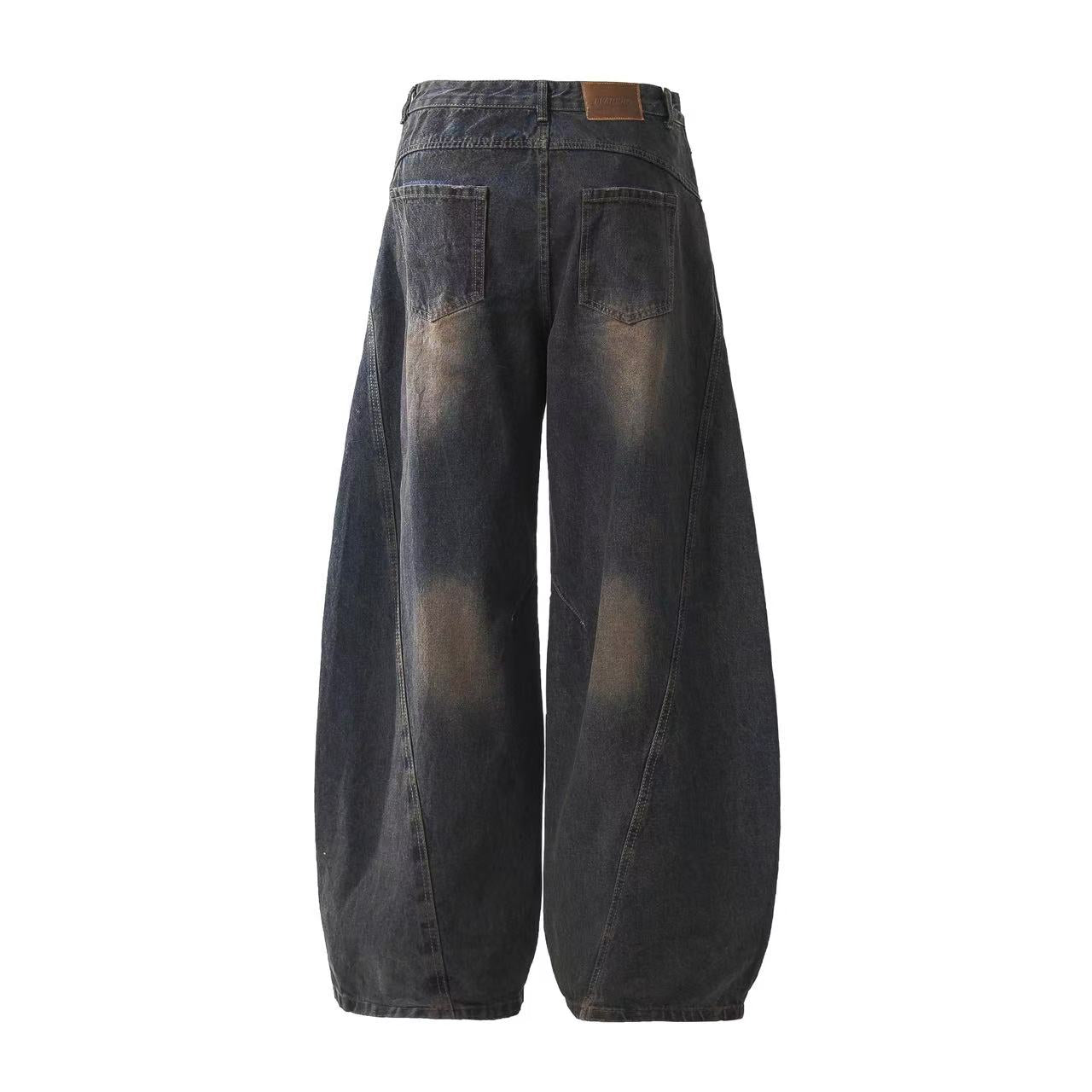 Distressed Wide-Leg Jeans