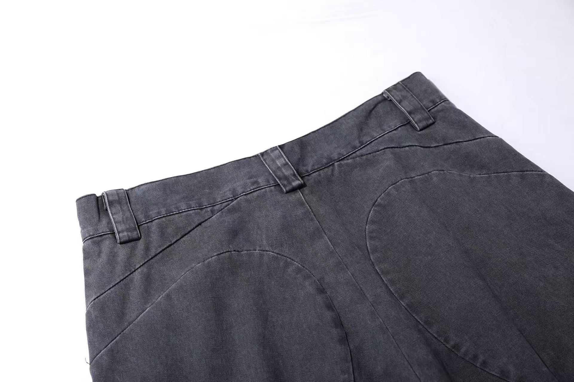 Lightweight Distressed Wide-Leg Cargo Pants