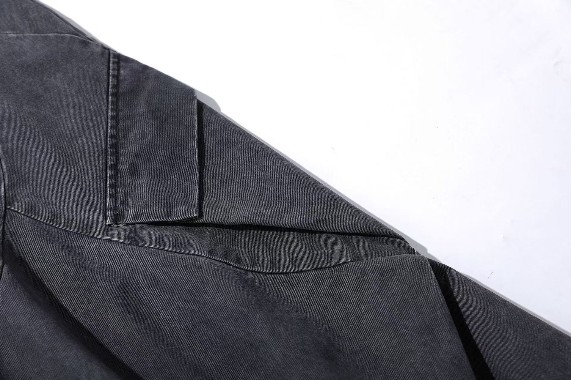 Lightweight Distressed Wide-Leg Cargo Pants