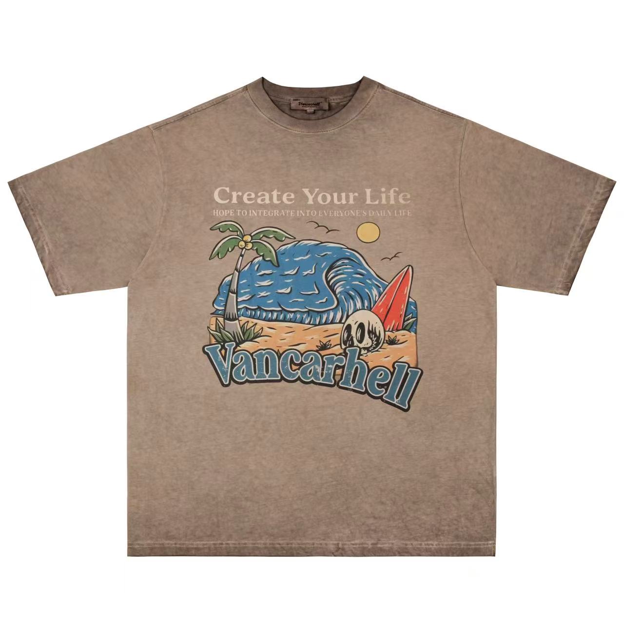 Washed Print Short Sleeve