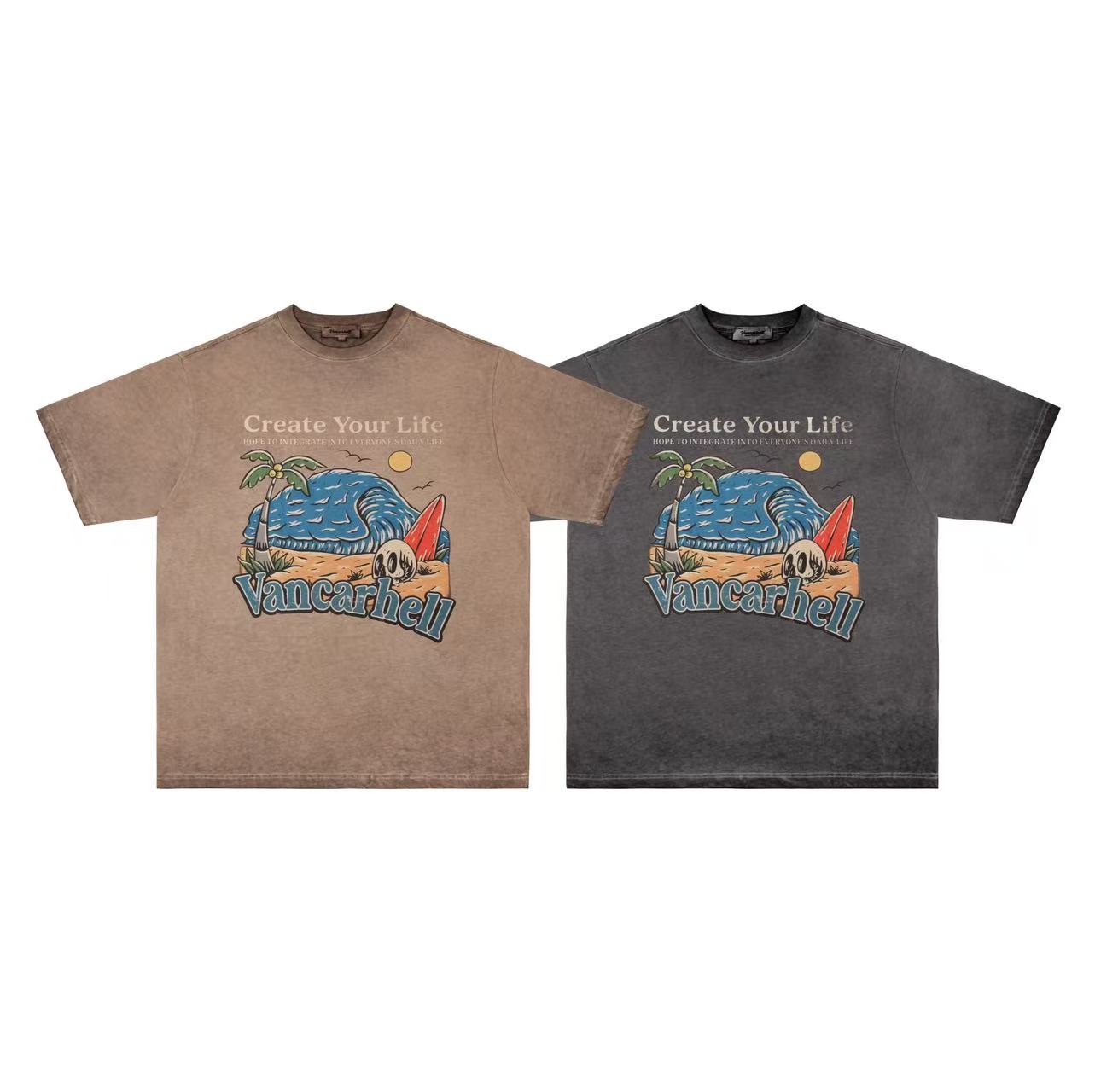 Washed Print Short Sleeve