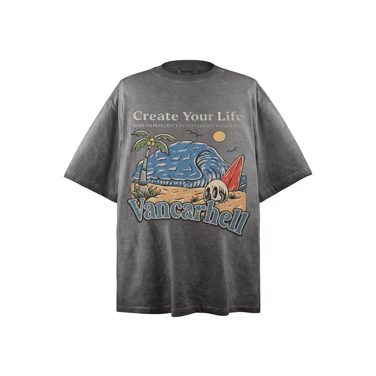Washed Print Short Sleeve