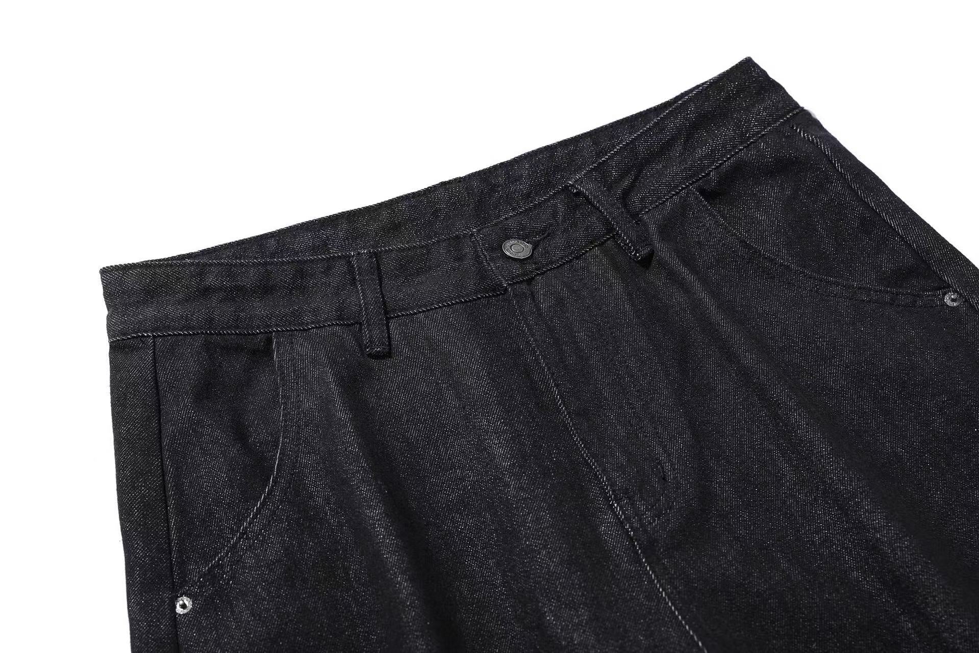 Distressed Wide-Leg Jeans