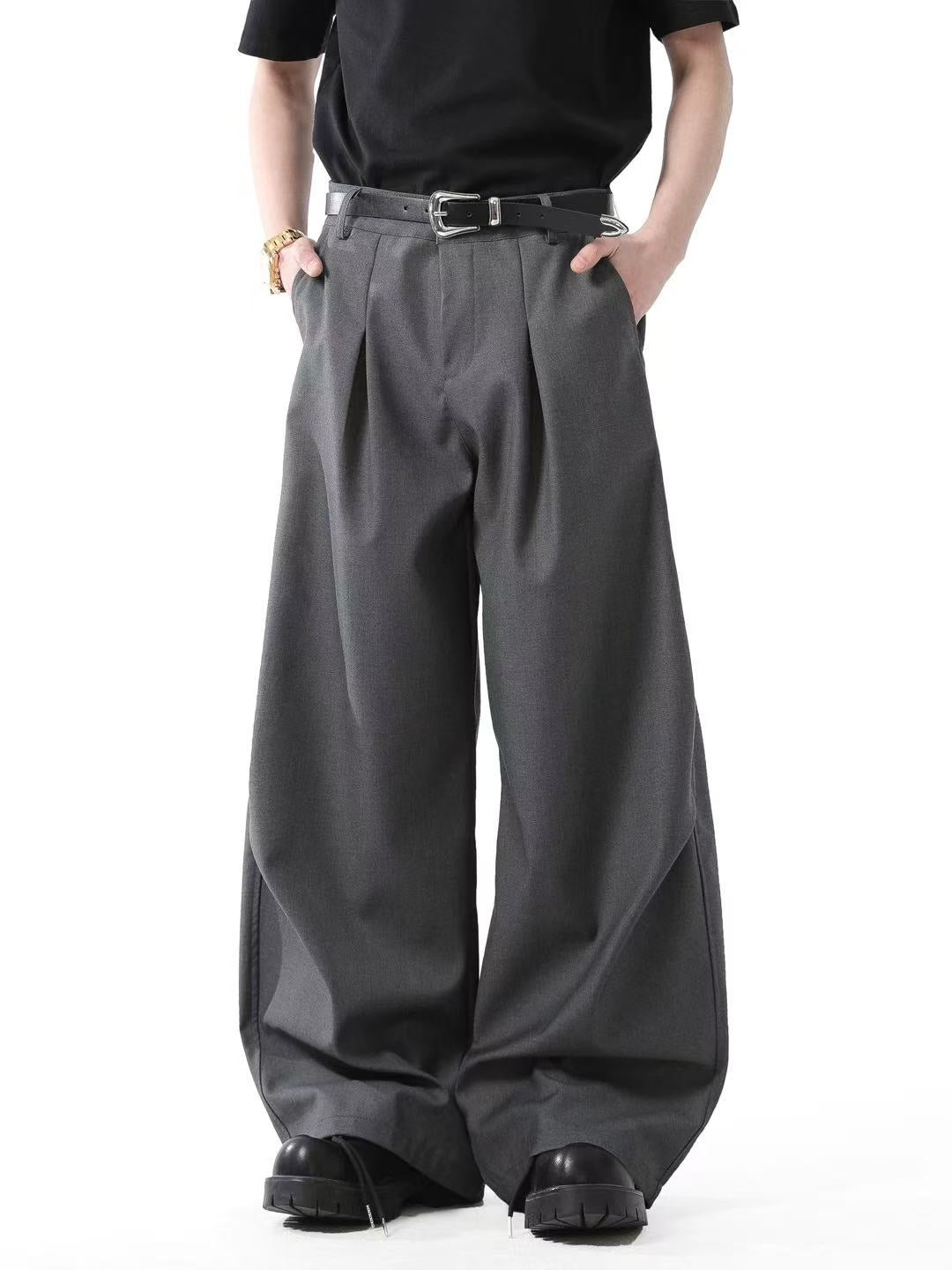 Wide-Leg Baggy Suit Pants