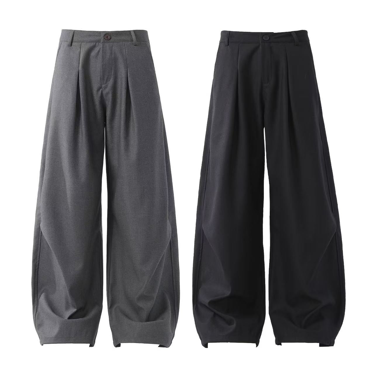 Wide-Leg Baggy Suit Pants