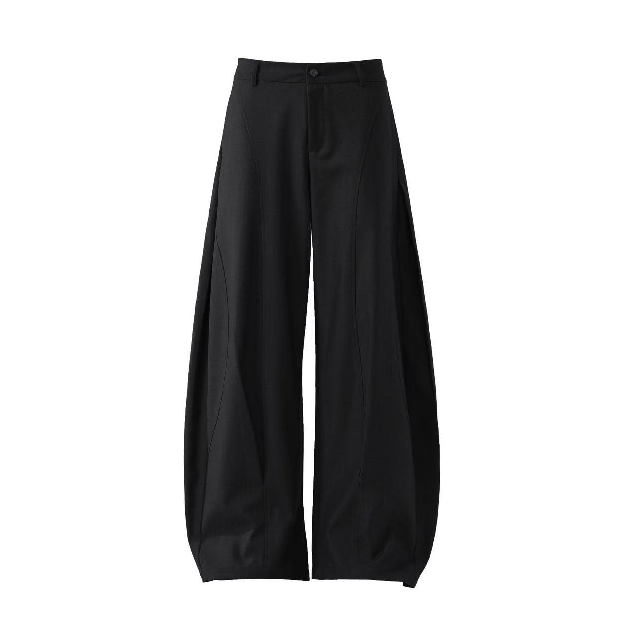 Deconstructed Wide-Leg Baggy Suit Pants
