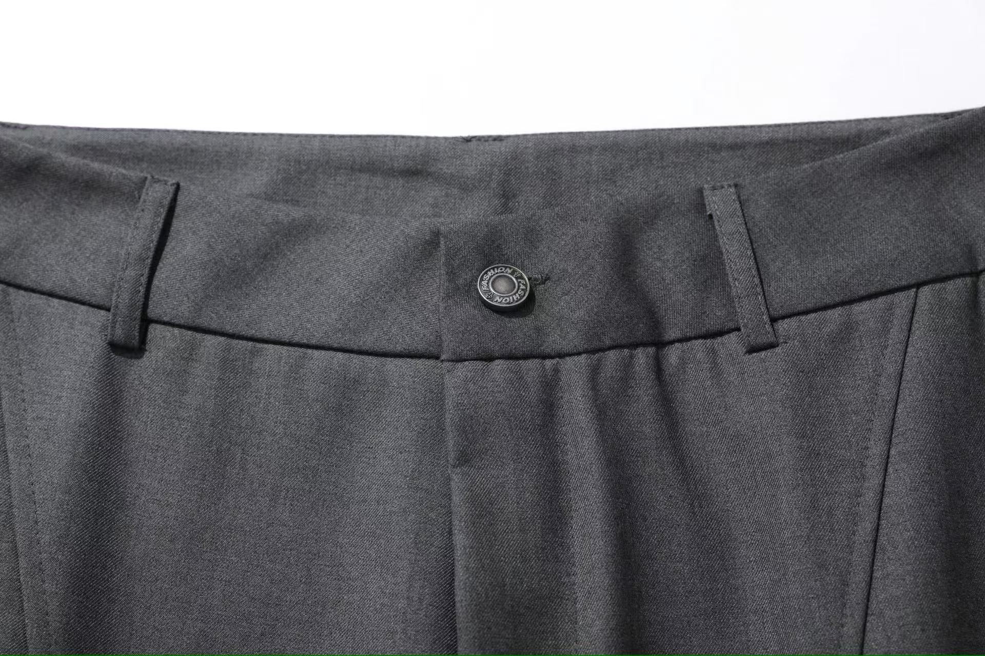 Deconstructed Wide-Leg Baggy Suit Pants