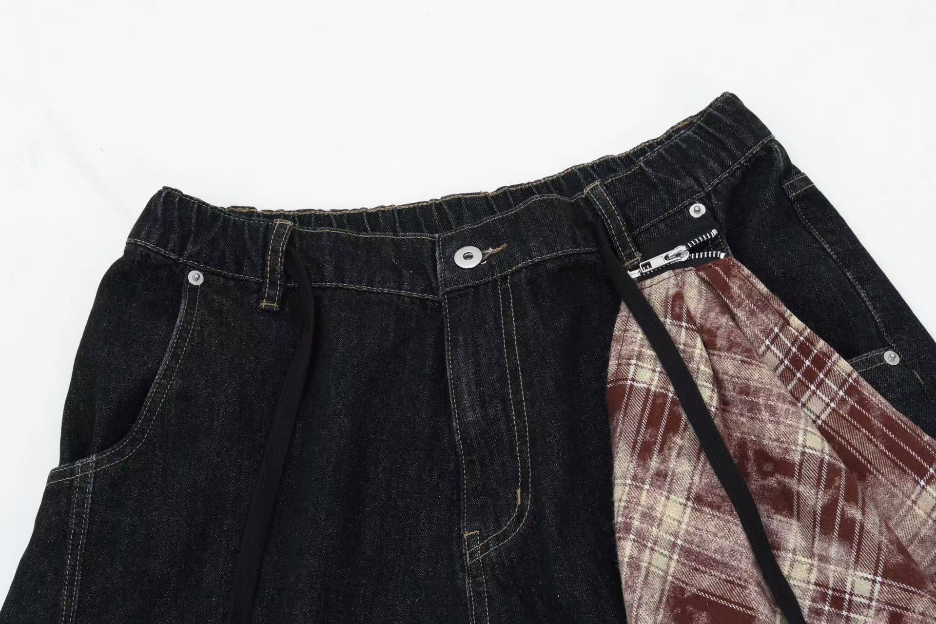 Distressed Denim Knee-Length Shorts