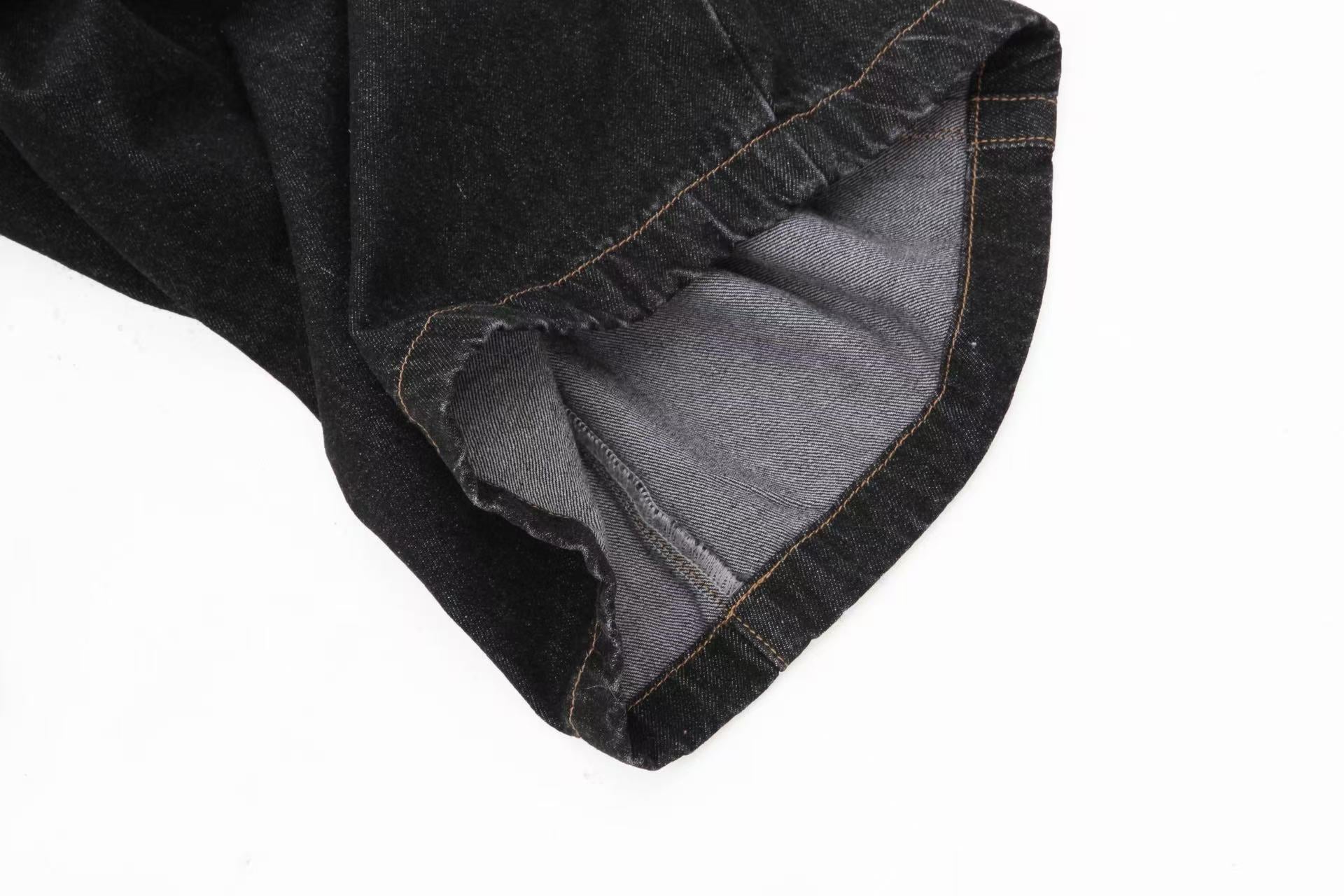 Distressed Denim Knee-Length Shorts