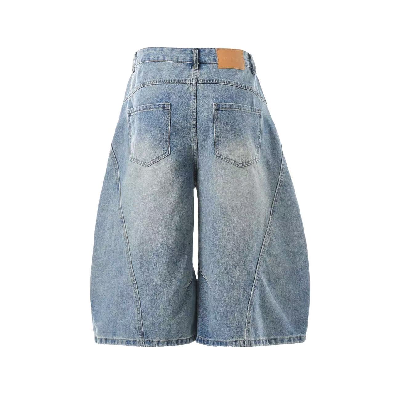 Wide-Leg  Baggy Knee-Length Shorts