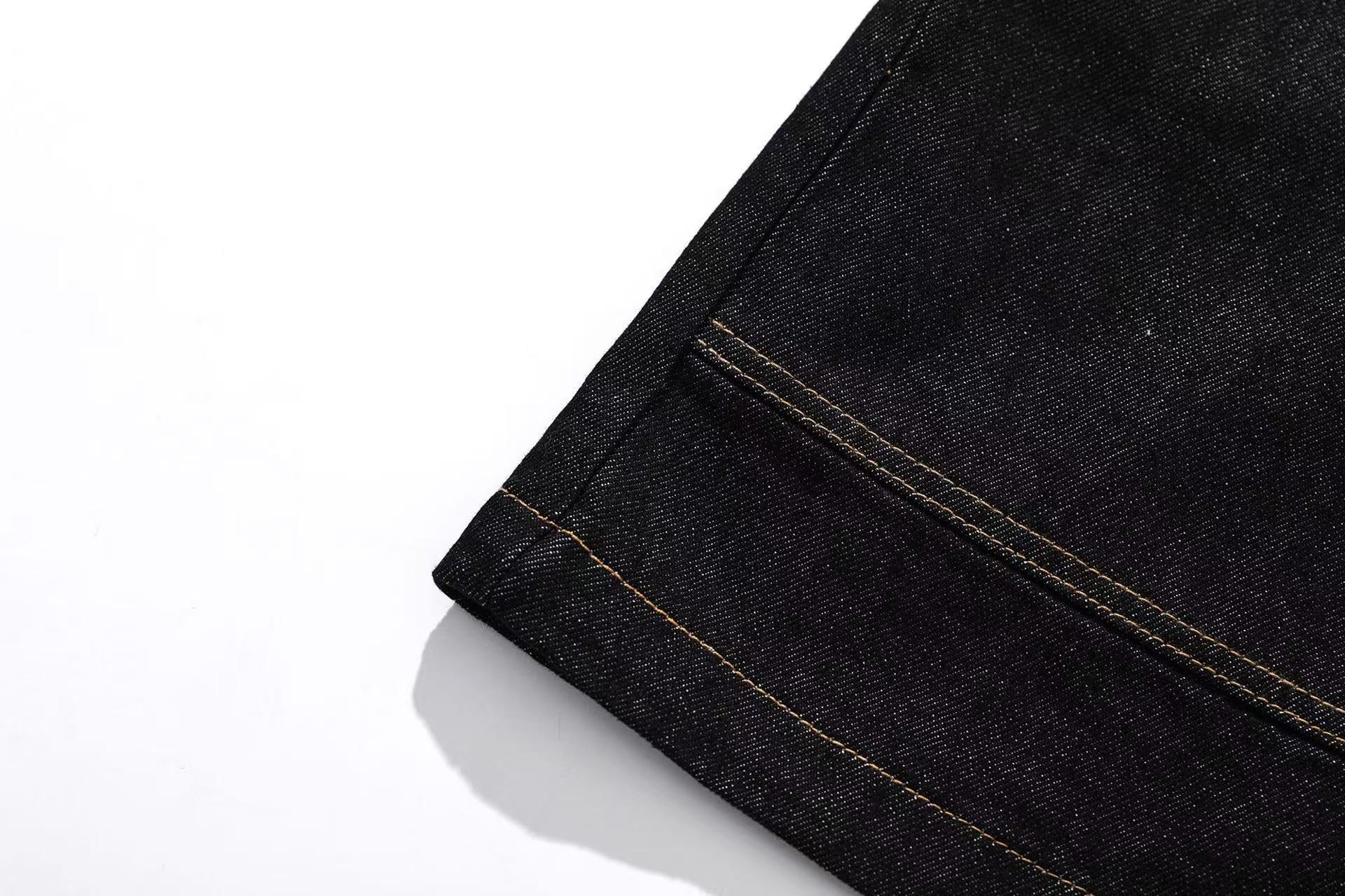 Distressed Denim Knee-Length Shorts
