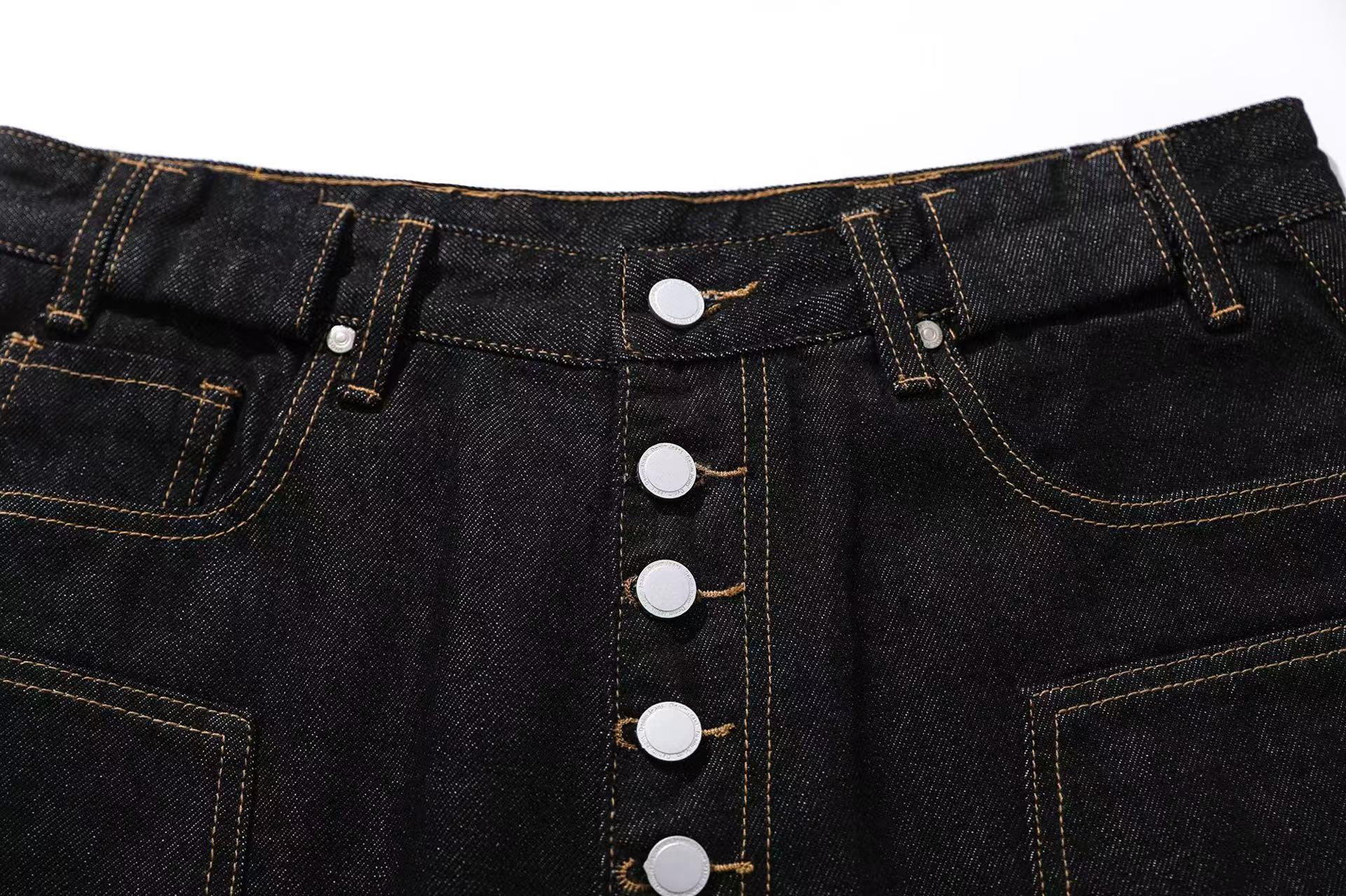 Distressed Denim Knee-Length Shorts