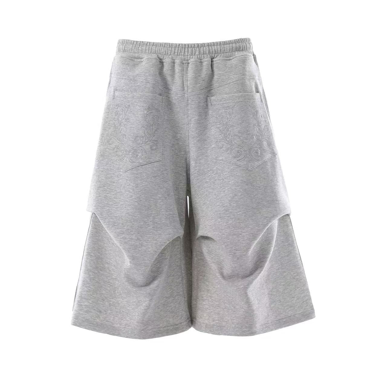 Embroidered Knee-Length Jogger Shorts