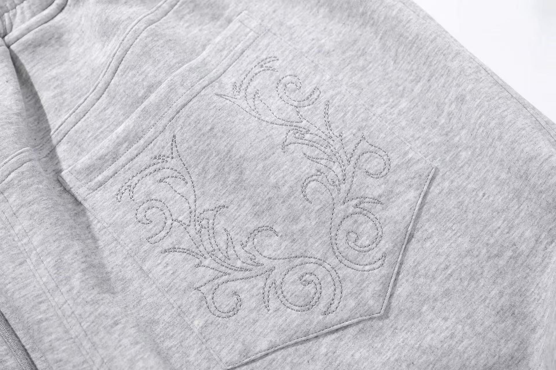 Embroidered Knee-Length Jogger Shorts