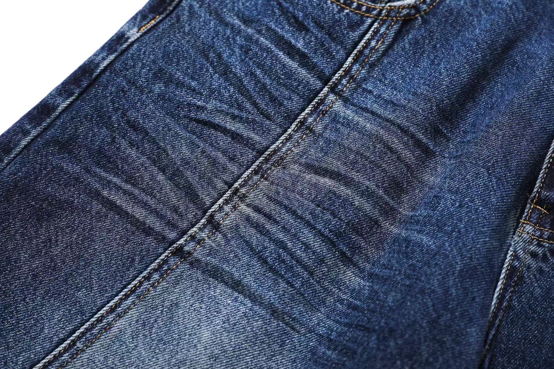 Washed Denim Knee-Length Shorts