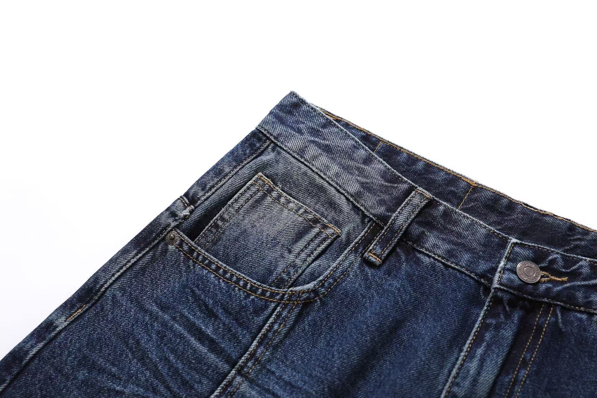 Washed Denim Knee-Length Shorts