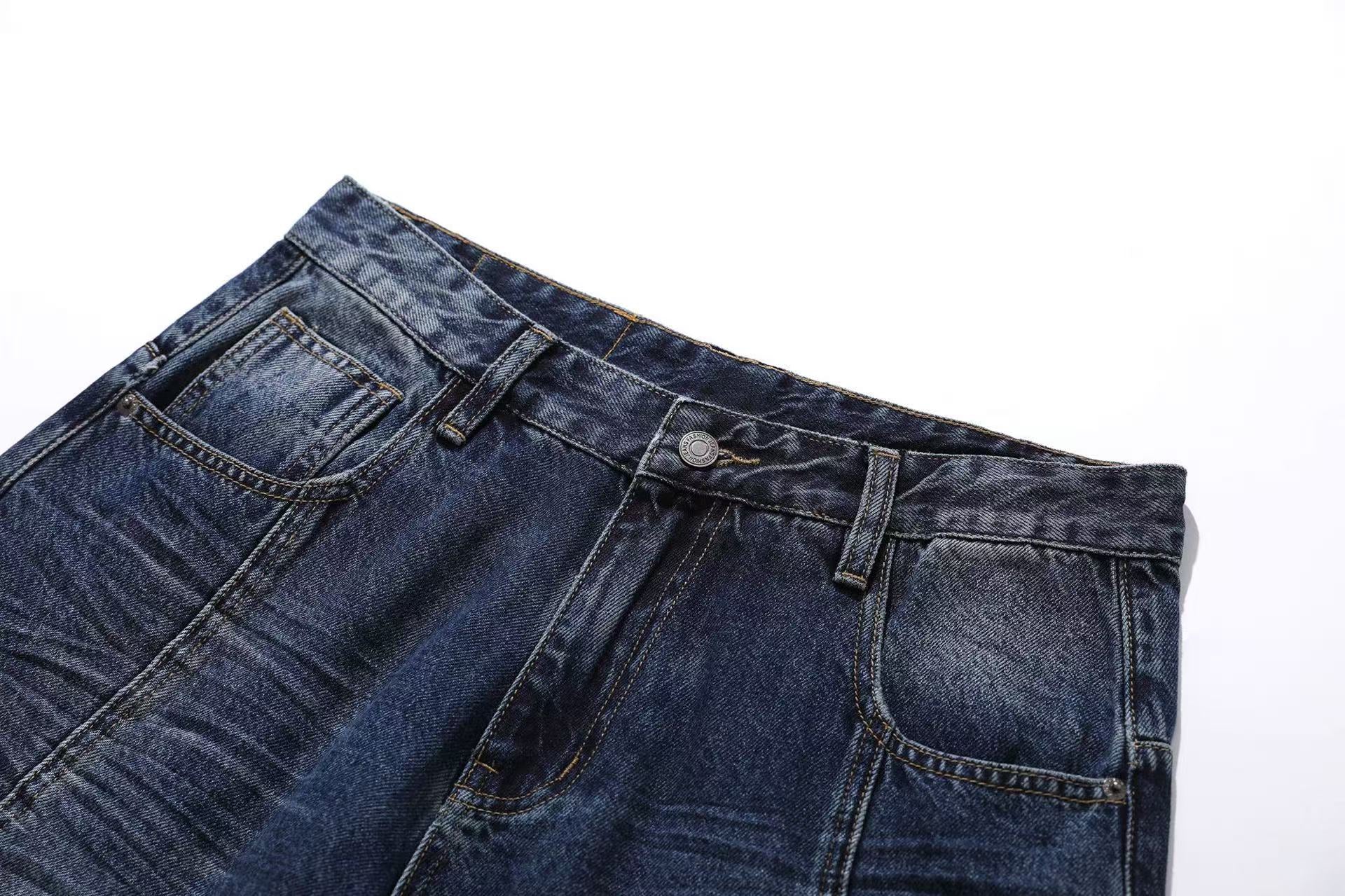Washed Denim Knee-Length Shorts