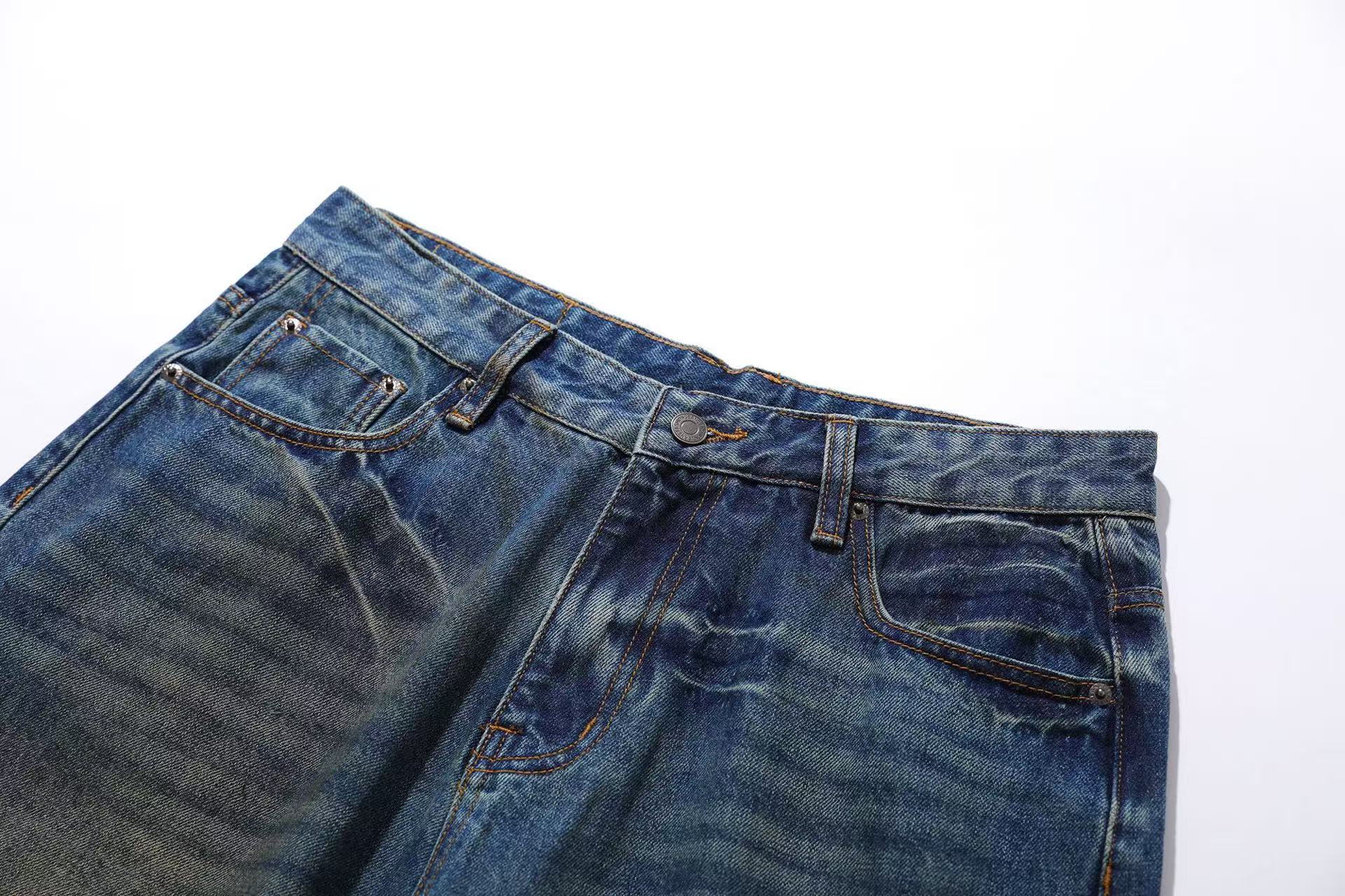 Washed Denim Knee-Length Shorts