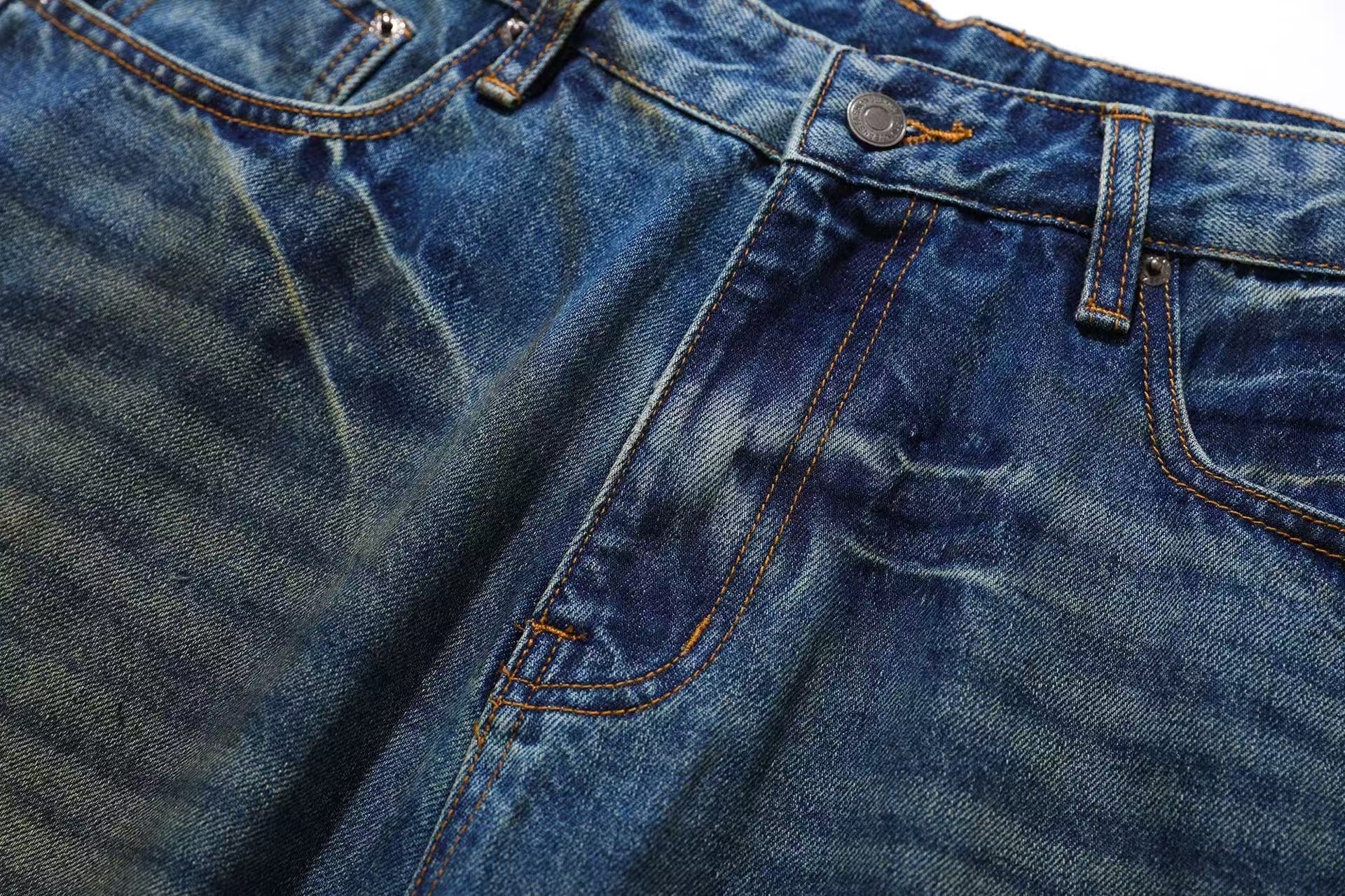 Washed Denim Knee-Length Shorts