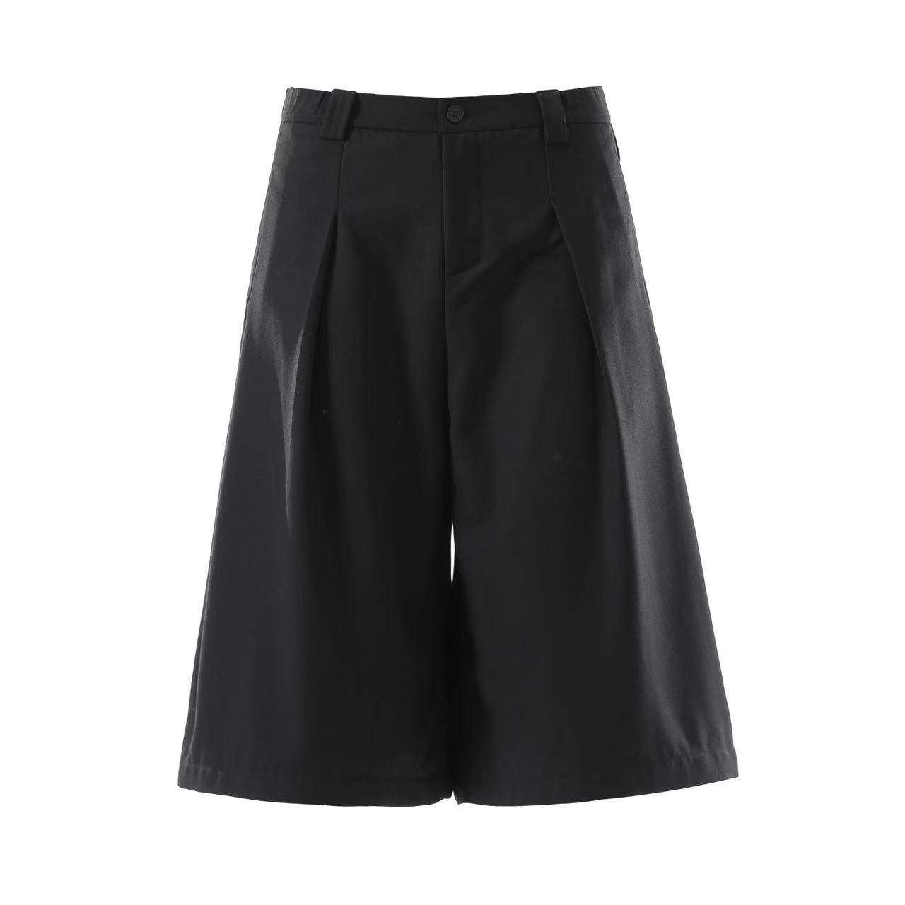 Wide-Leg Knee-Length Slacks Shorts
