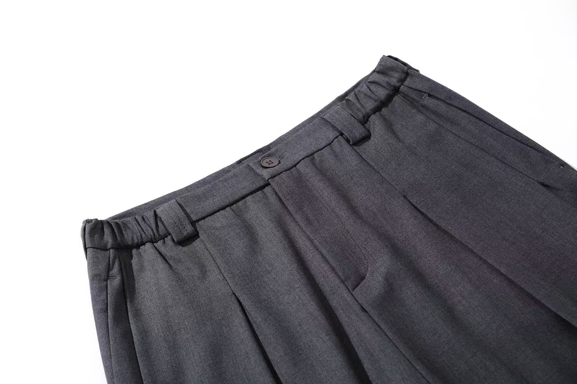 Wide-Leg Knee-Length Slacks Shorts