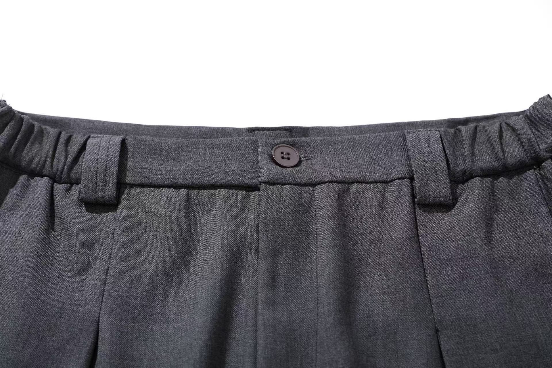 Wide-Leg Knee-Length Slacks Shorts