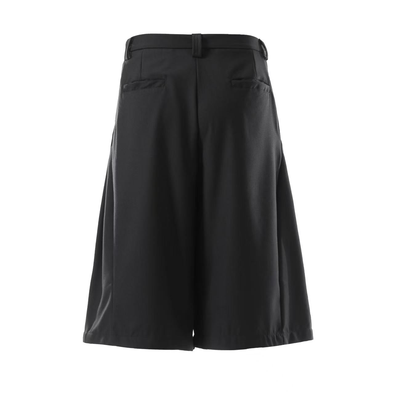 Wide-Leg Knee-Length Slacks Shorts