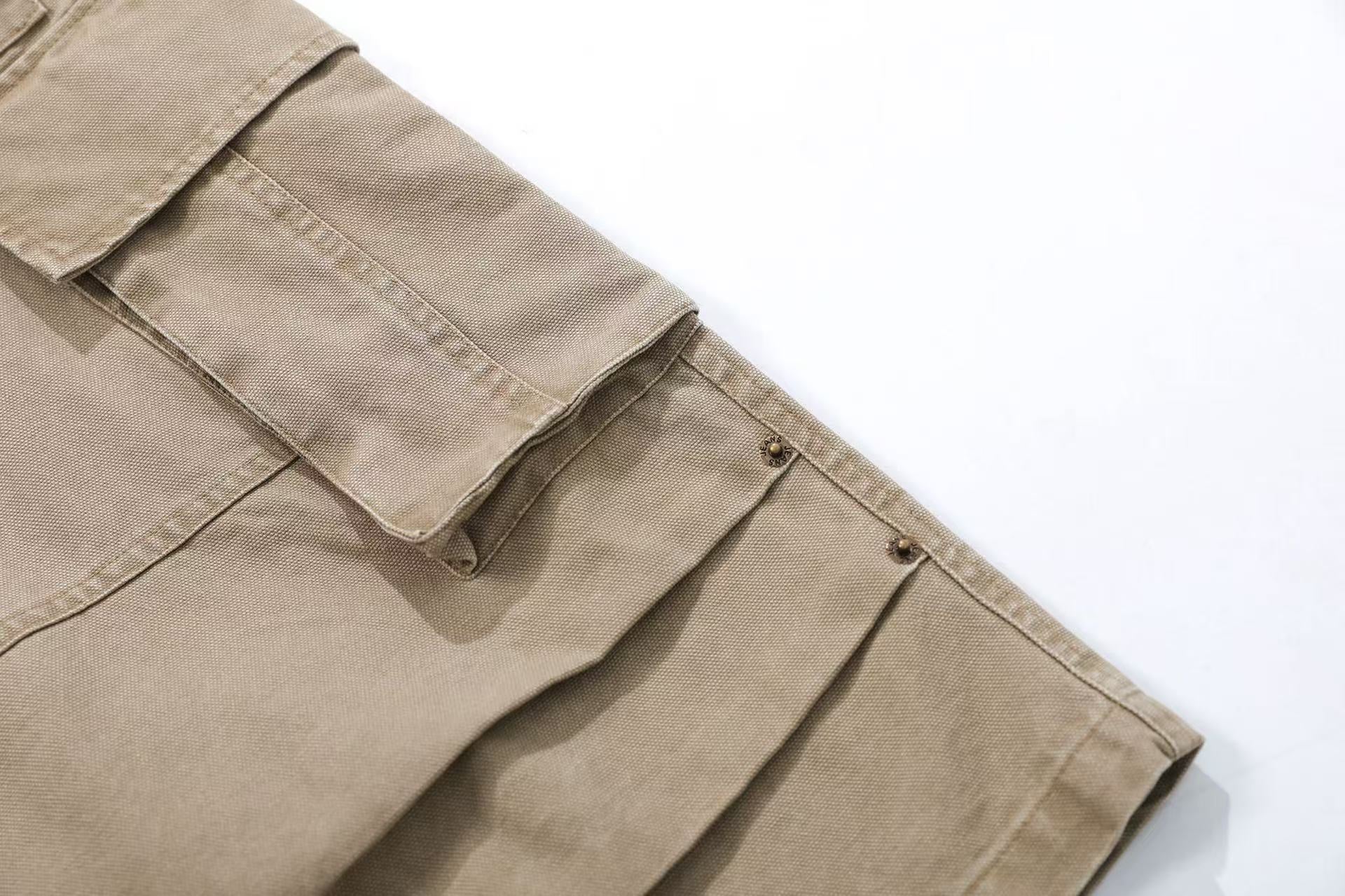 Wide-Leg Knee-Length Cargo Shorts