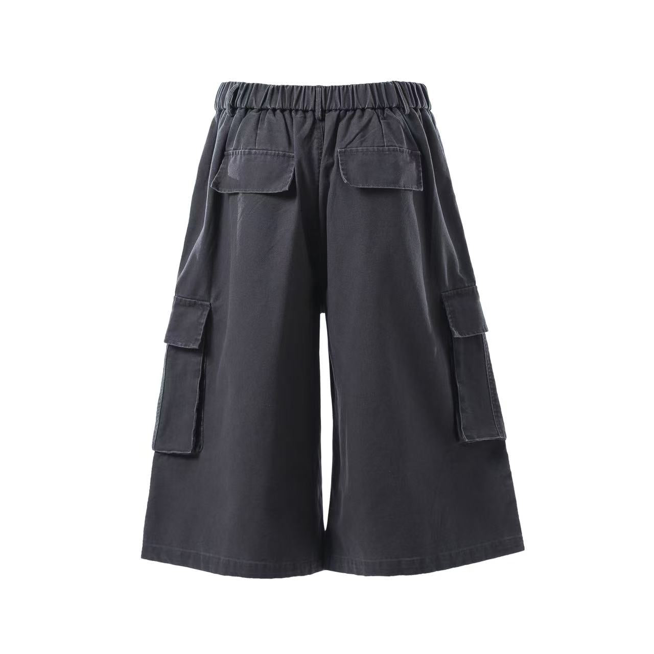 Wide-Leg Knee-Length Cargo Shorts