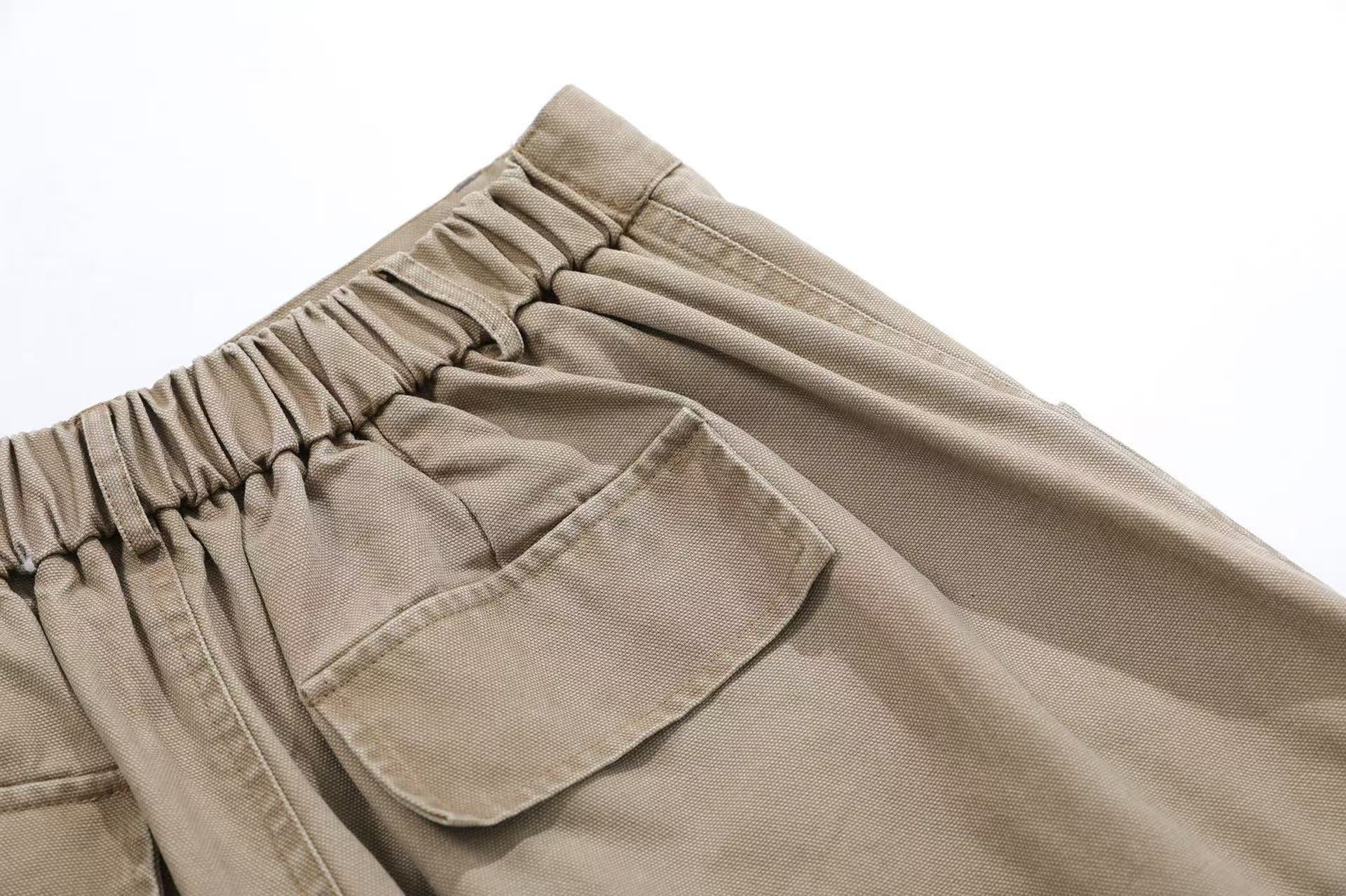 Wide-Leg Knee-Length Cargo Shorts