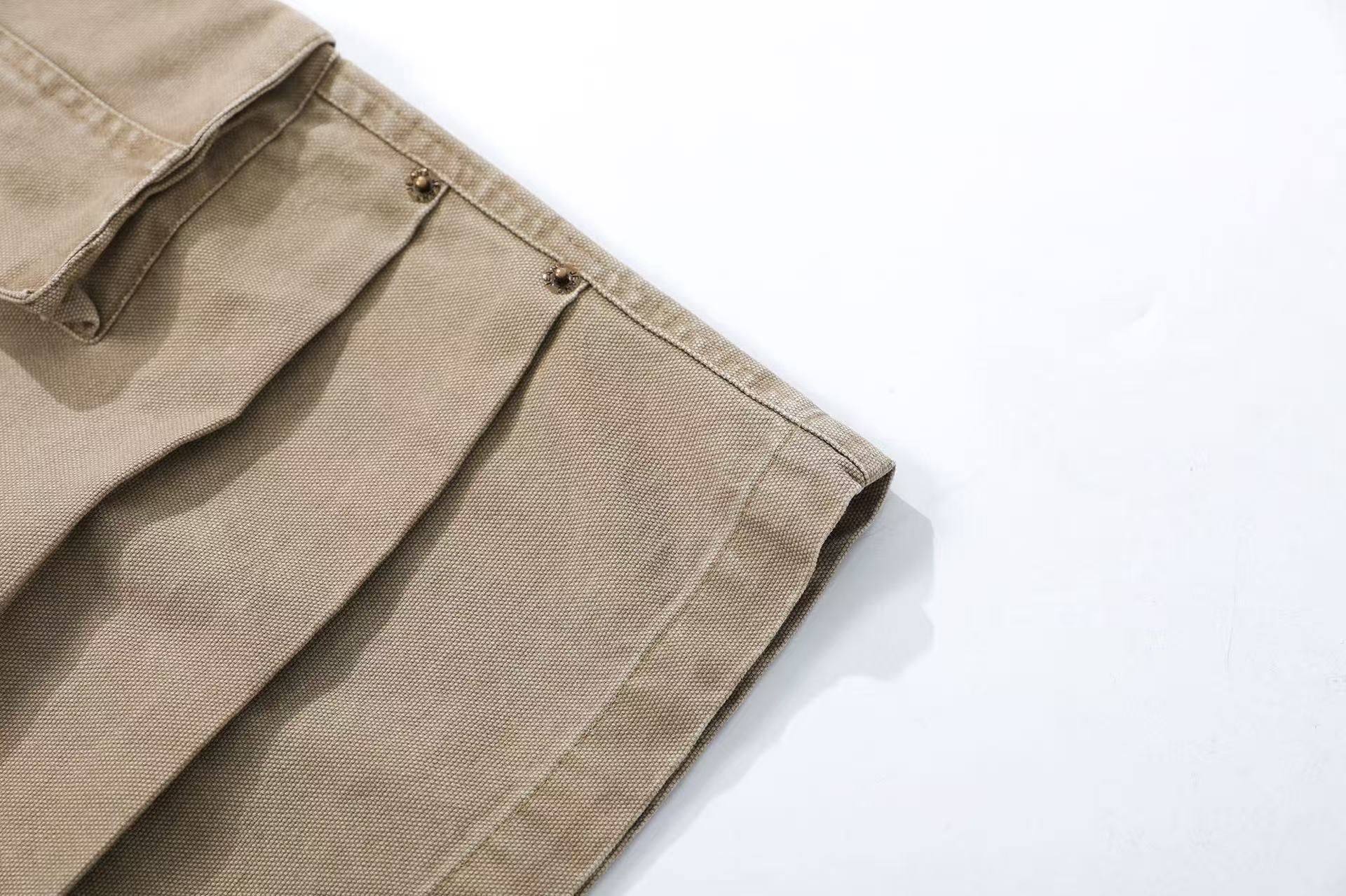 Wide-Leg Knee-Length Cargo Shorts