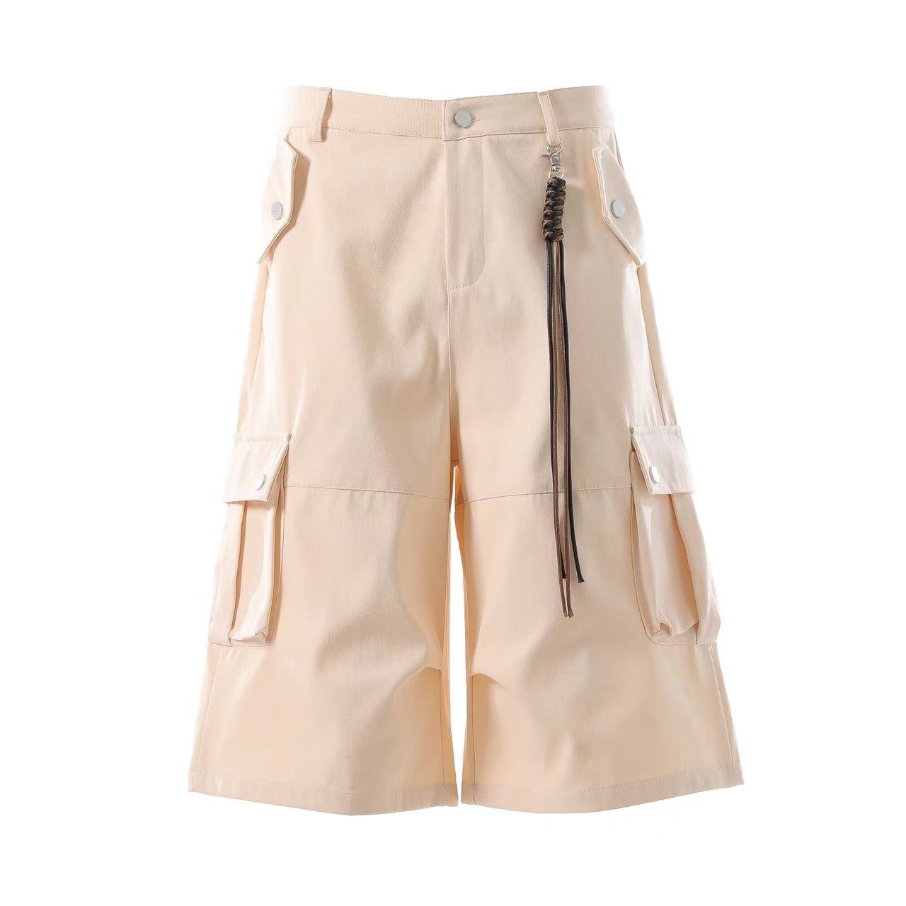 Wide-Leg Knee-Length Cargo Shorts