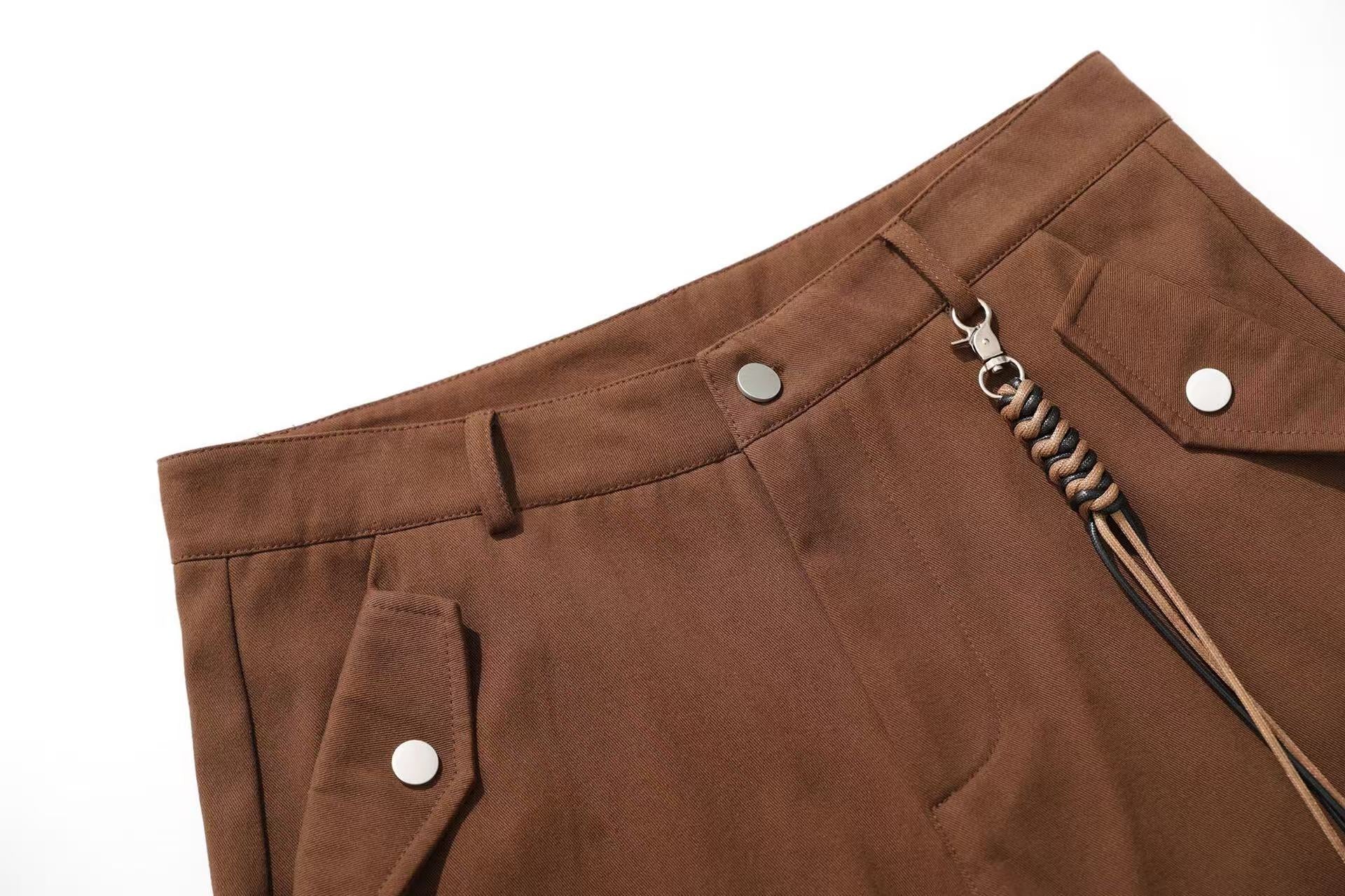 Wide-Leg Knee-Length Cargo Shorts