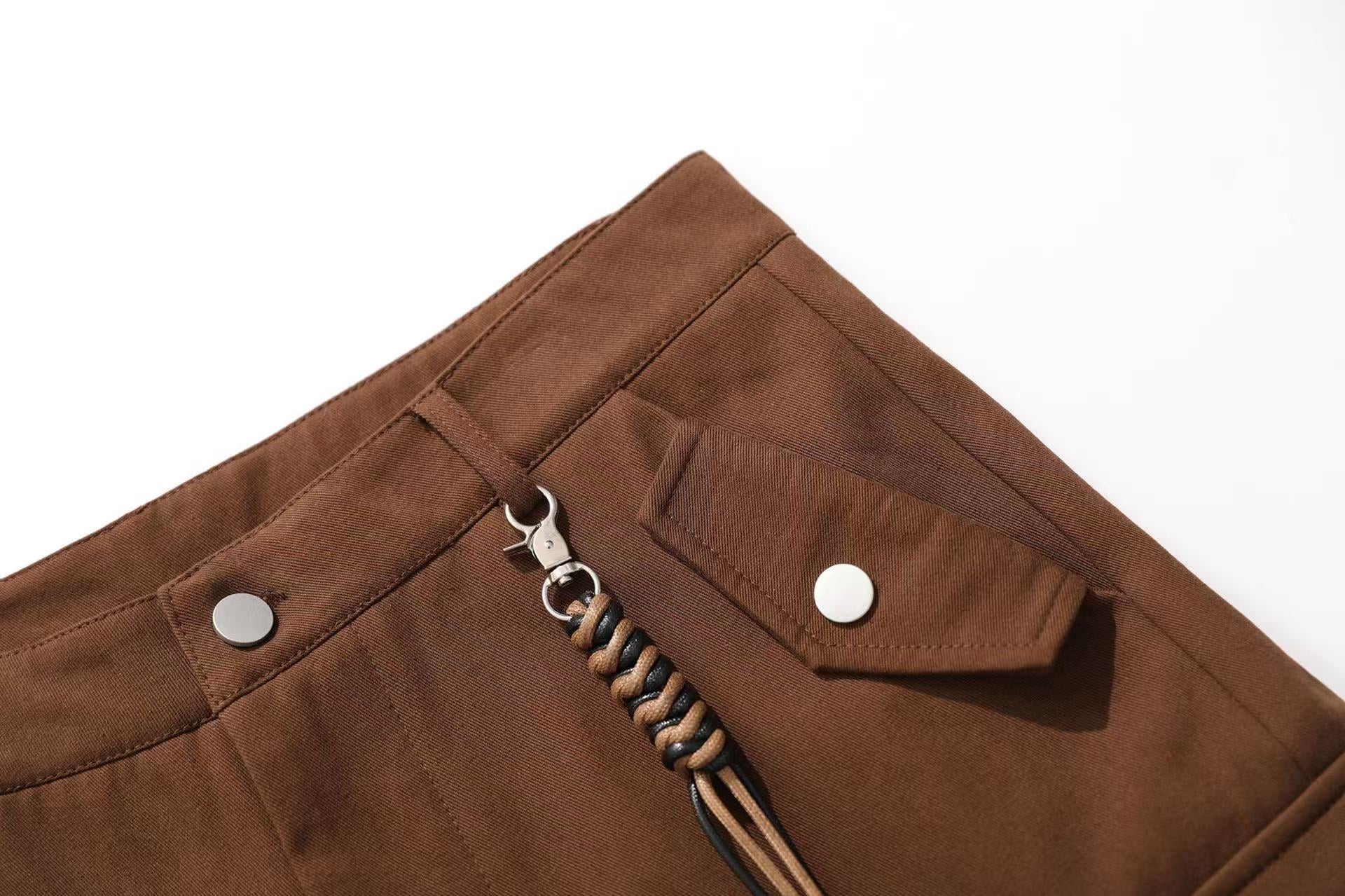 Wide-Leg Knee-Length Cargo Shorts