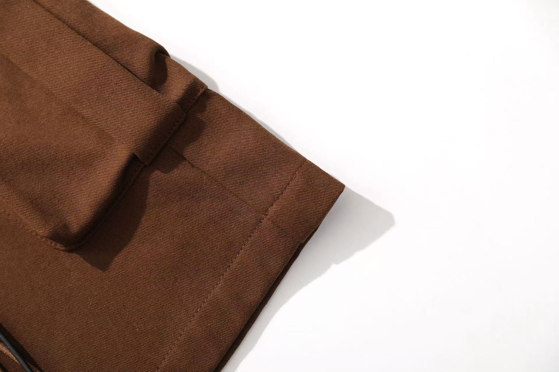 Wide-Leg Knee-Length Cargo Shorts