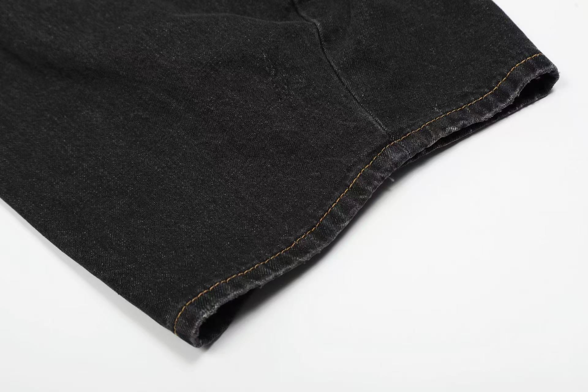 Distressed Wide-Leg Jeans