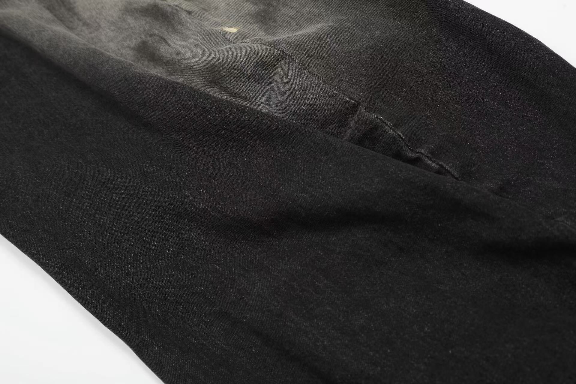 Distressed Wide-Leg Jeans