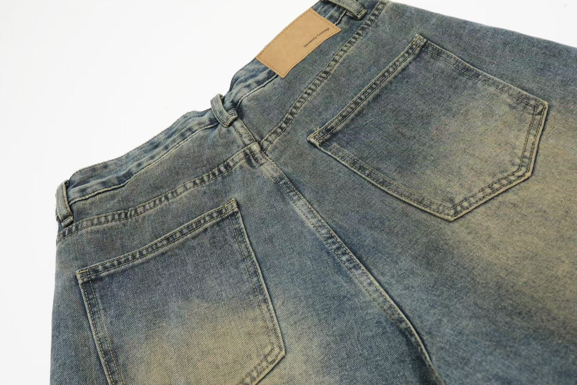 Distressed Camo Denim Knee-Length Shorts