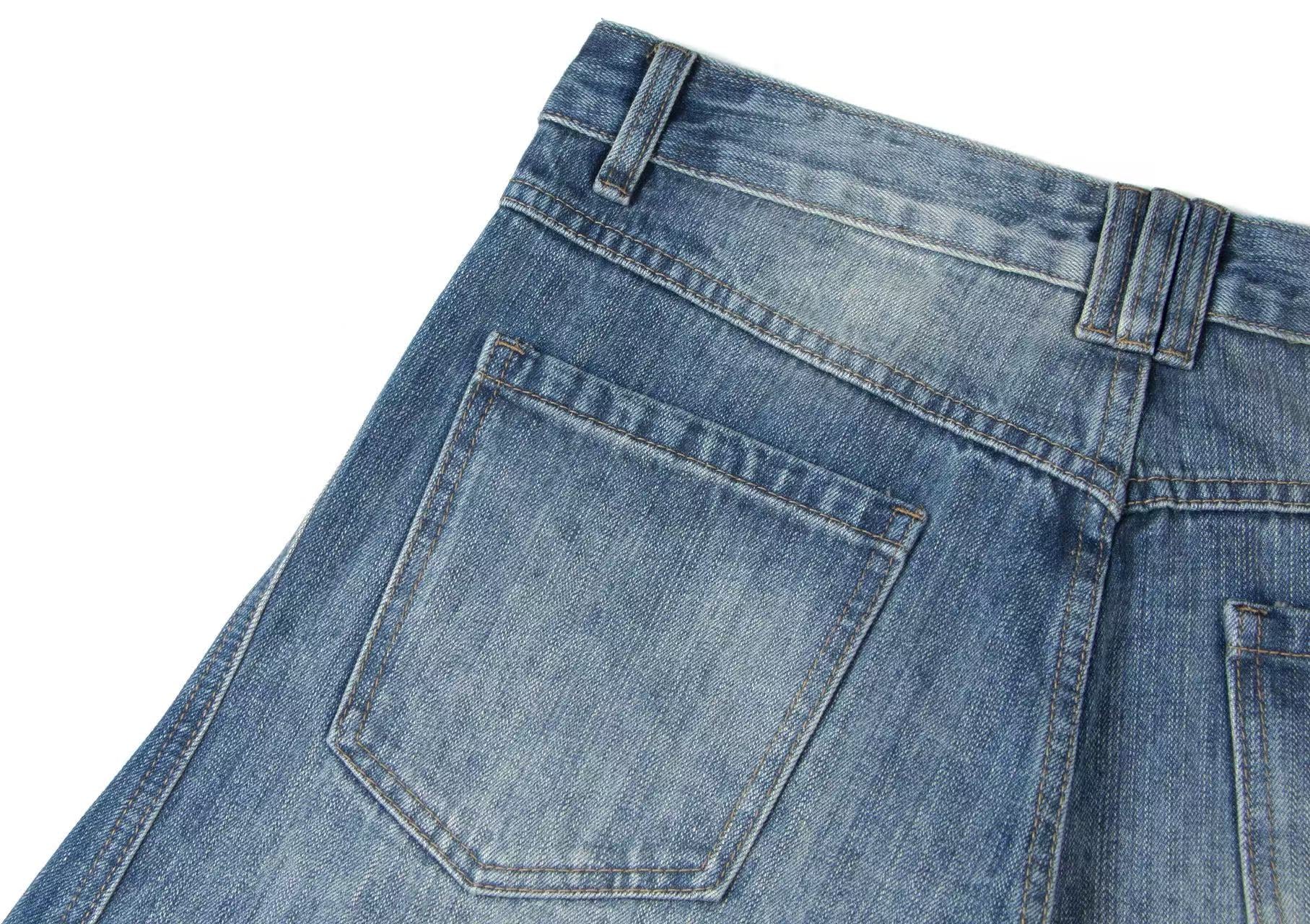 Washed Wide-Leg Baggy Jeans
