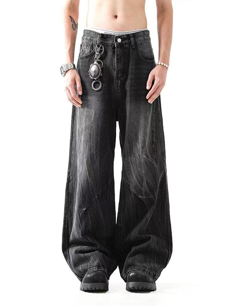 Washed Straight-Leg Jeans