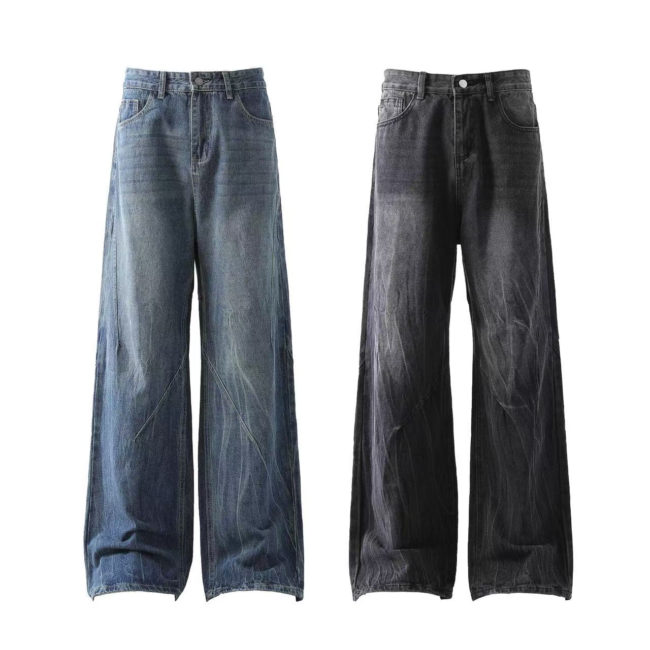 Washed Straight-Leg Jeans