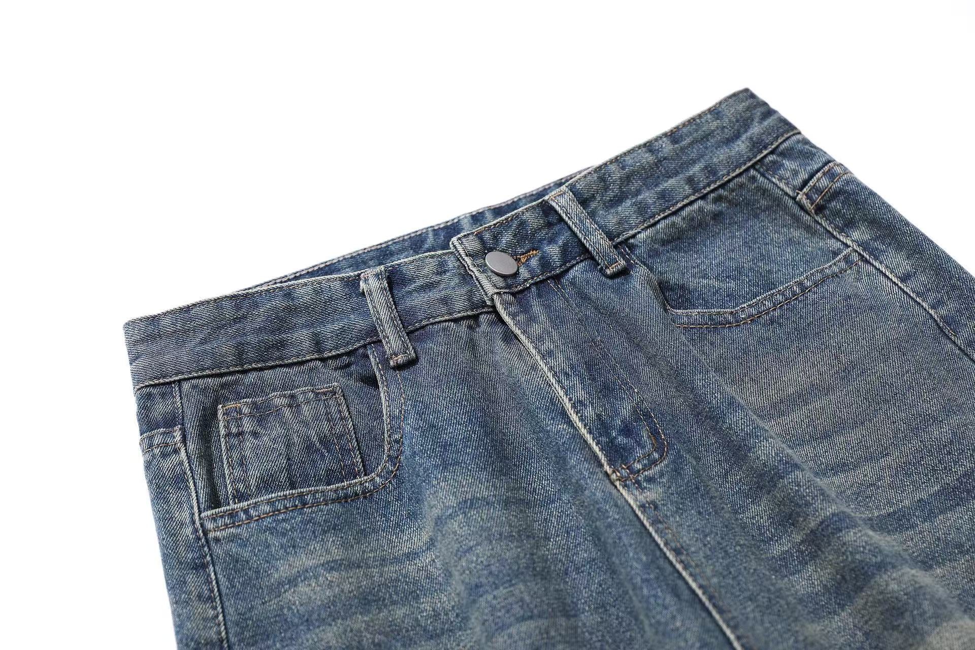 Washed Straight-Leg Jeans
