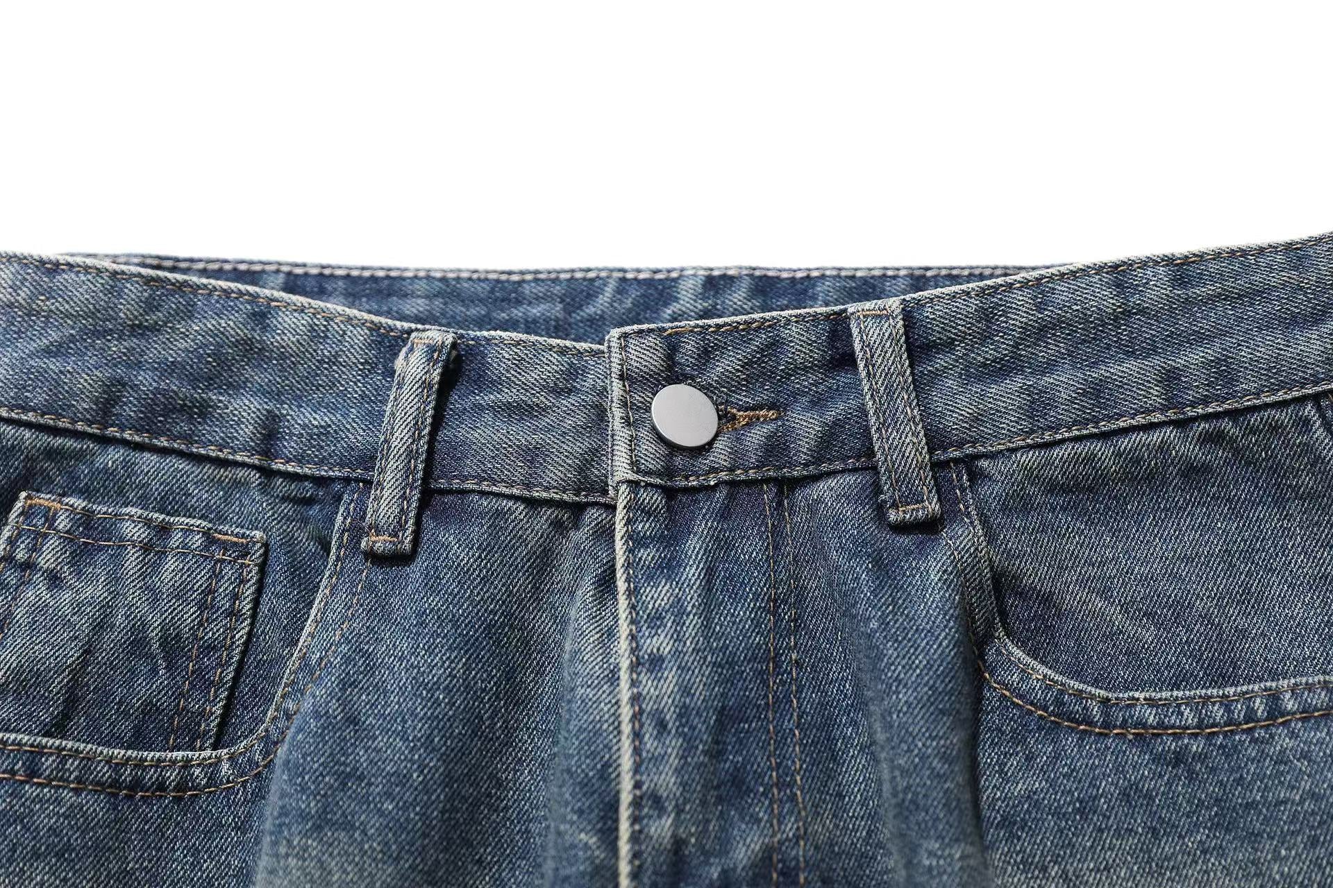 Washed Straight-Leg Jeans