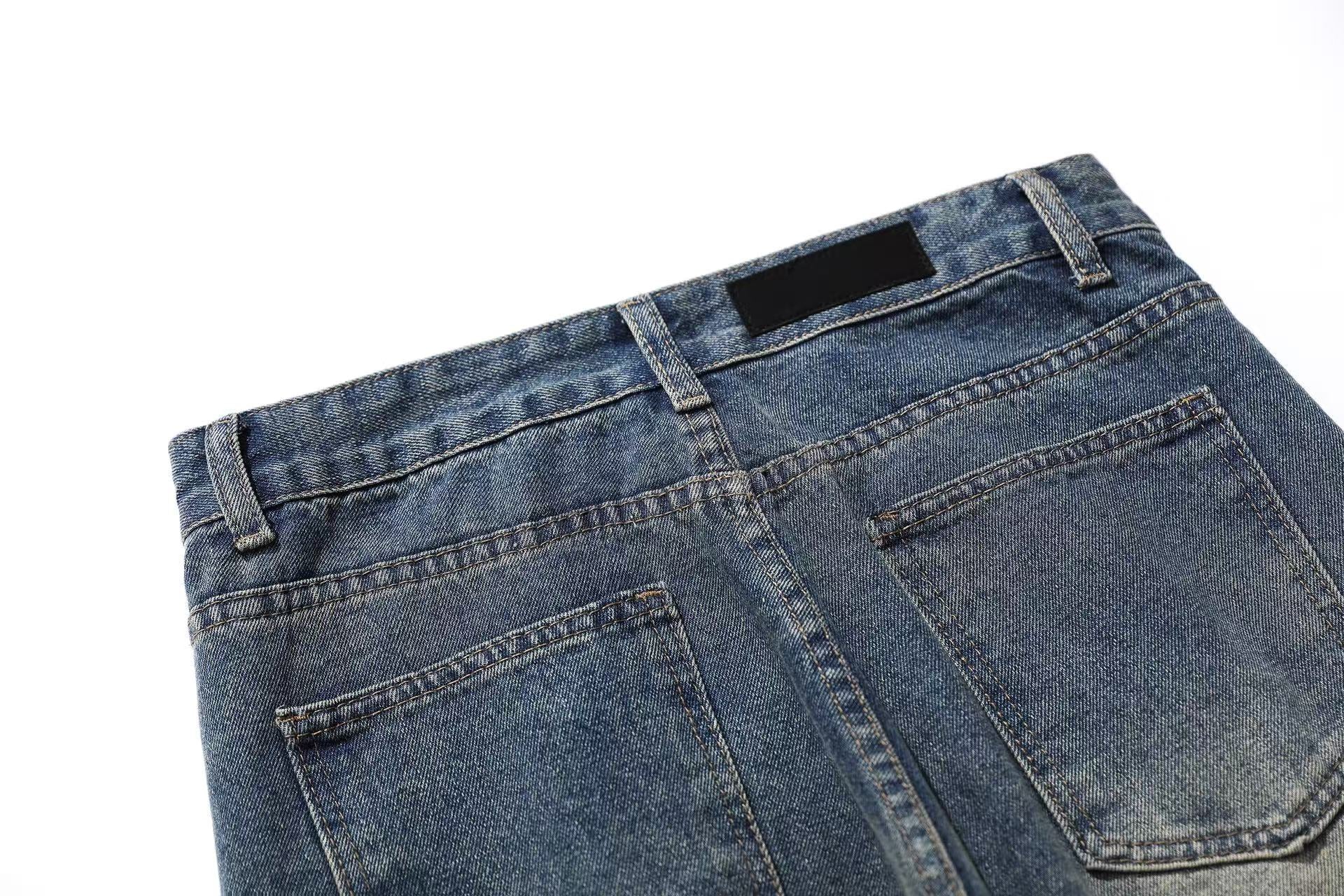 Washed Straight-Leg Jeans